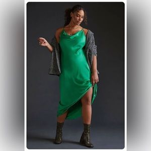 Anthropologie cowl neck slip maxi dress